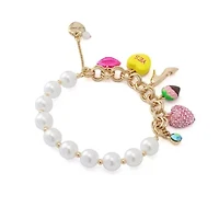 Sweetheart Pearl Charm Stretch Bracelet