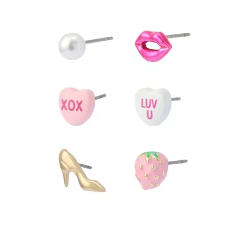 Sweetheart Lips 6-Single Stud Earring Set