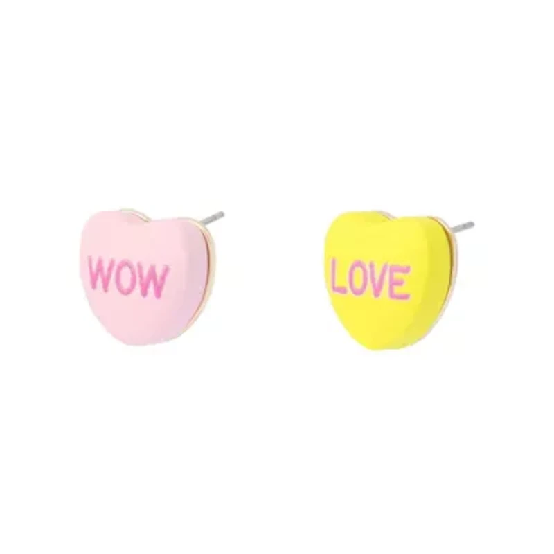 Sweetheart Mismatch Stud Earrings