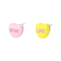 Sweetheart Mismatch Stud Earrings