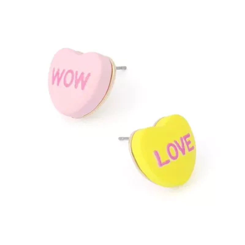 Sweetheart Mismatch Stud Earrings