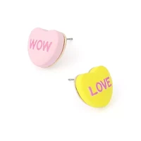 Sweetheart Mismatch Stud Earrings