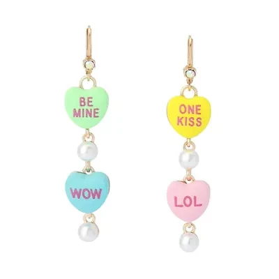 Sweetheart Mismatch Linear Earrings