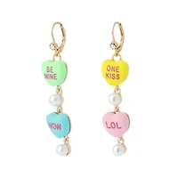 Sweetheart Mismatch Linear Earrings