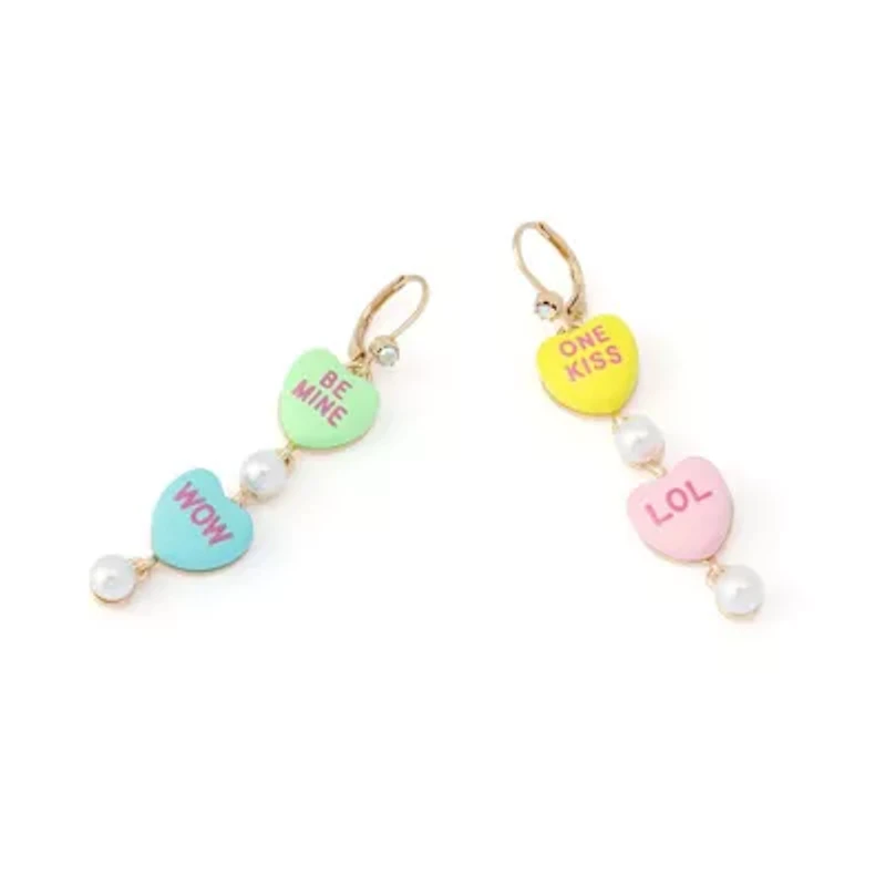 Sweetheart Mismatch Linear Earrings