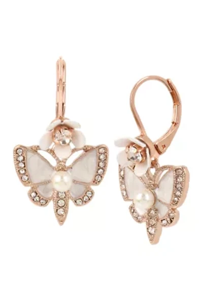 Lab Created Butterfly Drop Earrings 