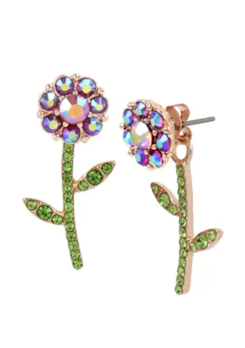 Flower Front Back Earrings