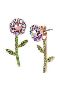 Flower Front Back Earrings