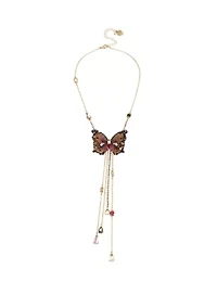 Lab Created Butterfly Y-Shaped Necklace
