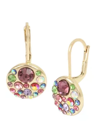 Lab Created Cluster Round Drop Earrings
