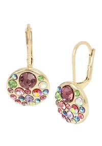 Lab Created Cluster Round Drop Earrings
