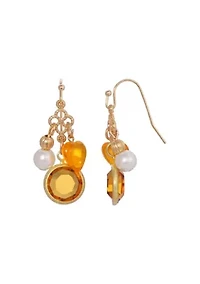 Crystal Channel Set Heart Charm Earrings