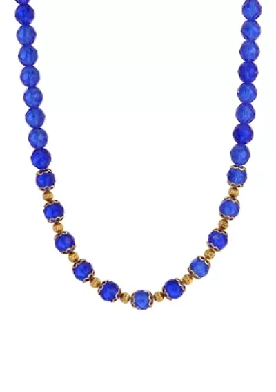 Color Bead & Gold Necklace 18"