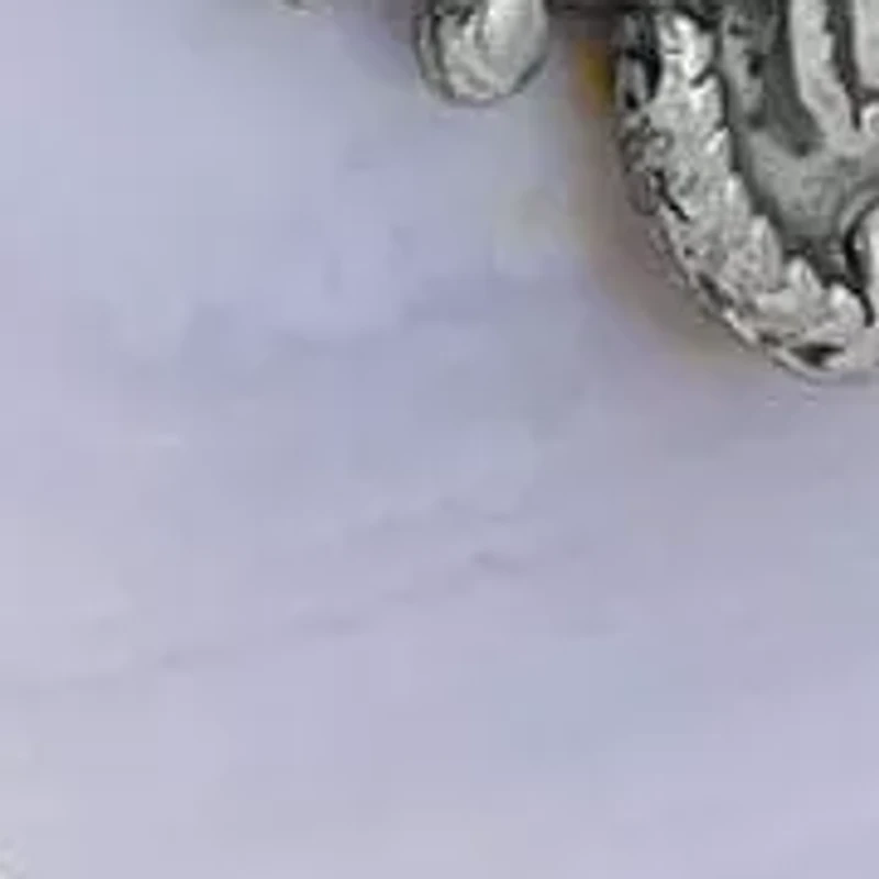 Silver Tone Oval Semi-Precious Filigree Drop Earrings