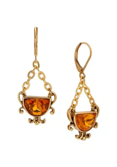 Half Moon Color Drop Leverback Earring