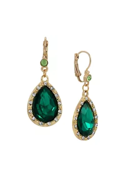Gold Tone Teardrop Leverback Earring