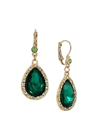Gold Tone Teardrop Leverback Earring