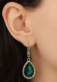 Gold Tone Teardrop Leverback Earring