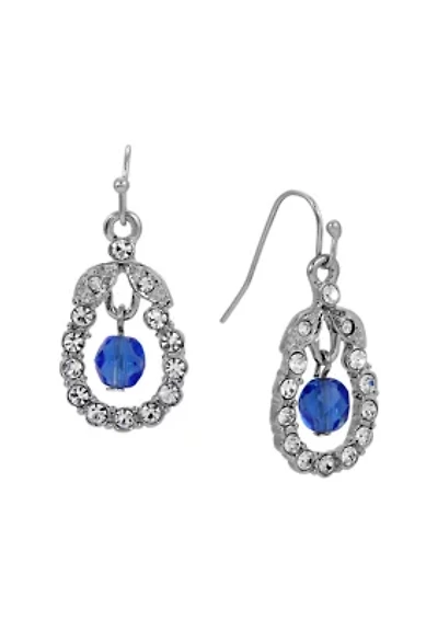 Color Bead Crystal Loop Earring