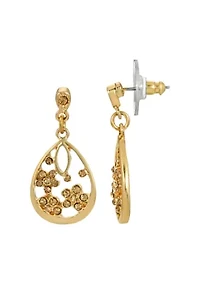 Crystal Floral Teardrop Earrings
