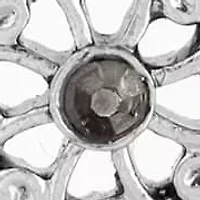 Silver-Tone Round Drop Earrings