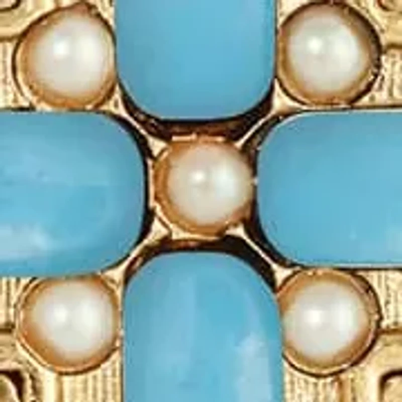 14K Gold Dipped Moonstone Cross Locket Necklace 32"