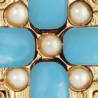 14K Gold Dipped Moonstone Cross Locket Necklace 32"
