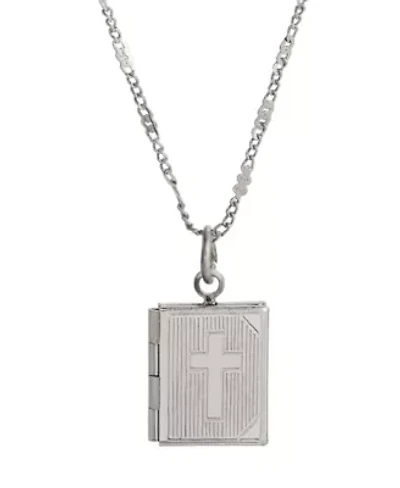 Small Cross Locket Necklace 15"