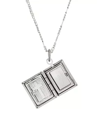 Small Cross Locket Necklace 15"