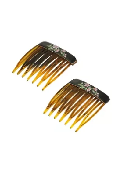 Black Floral Hair Comb Pin