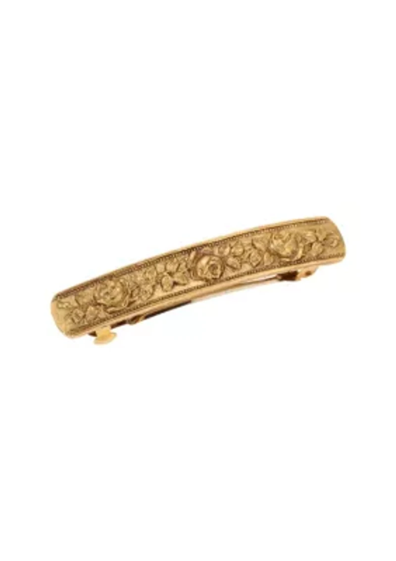 14K Gold Dipped Roses Hair Barrette