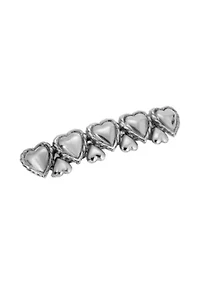 Silver Tone Multi Heart Barrette