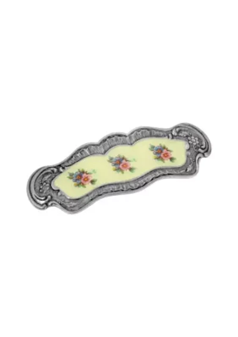 Yellow Flowers Hand Enamel Hair Barrette