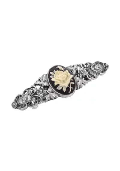 Black & White Cameo Hair Barrette