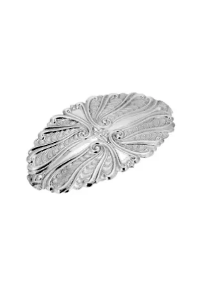 Silver Tone Oval Hair Barrette