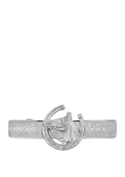 Silver Tone Horseshoe and Horse Hair Barrette
