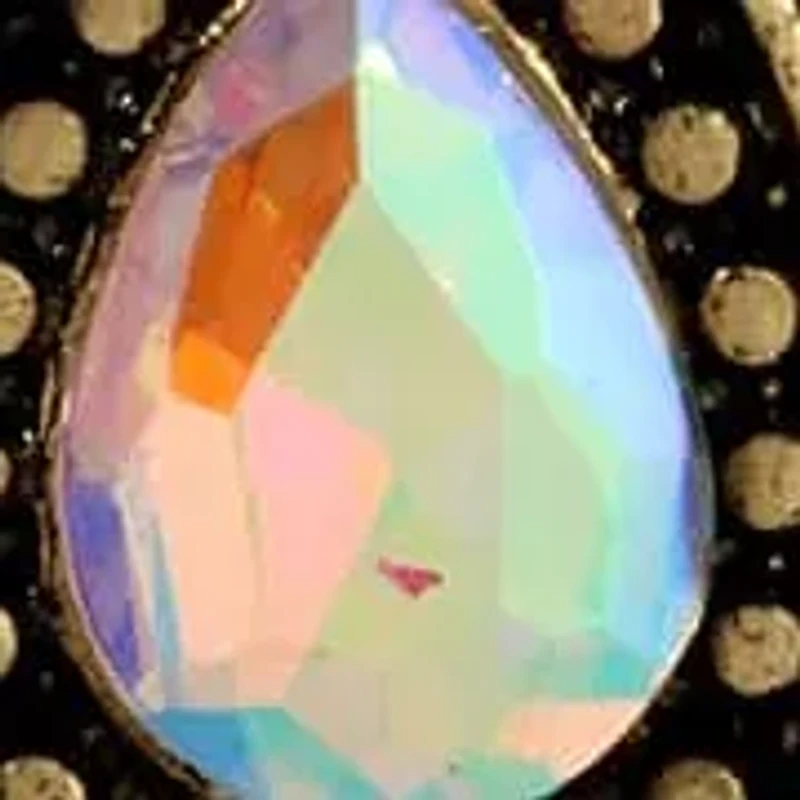 AB Crystal Blue Stone Teardrop Earrings