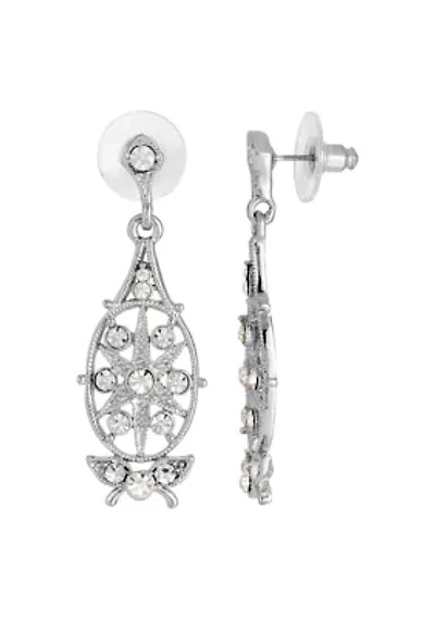 Crystal Filigree Drop Earrings