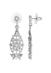 Crystal Filigree Drop Earrings