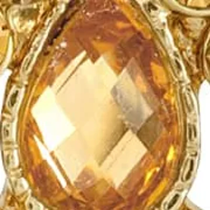 Gold-Tone Light Brown Drop Earrings