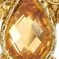 Gold-Tone Light Brown Drop Earrings