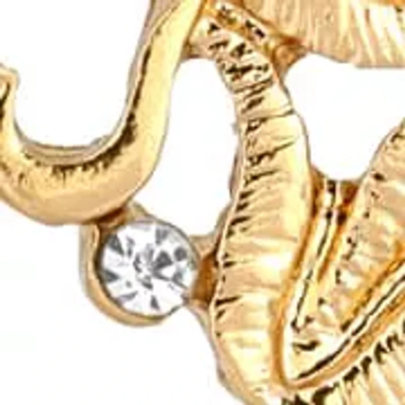 Gold-Tone Crystal Large Drop Earrings