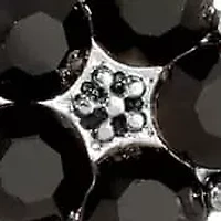 Silver-Tone Black Filigree Drop Earrings