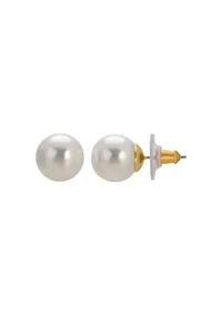 12mm Faux Pearl Button Earrings