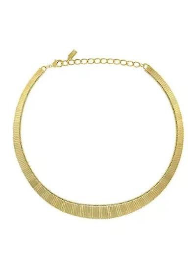 14k Gold Dipped Collar Necklace 18"Adj.