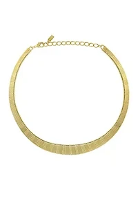 14k Gold Dipped Collar Necklace 18"Adj.