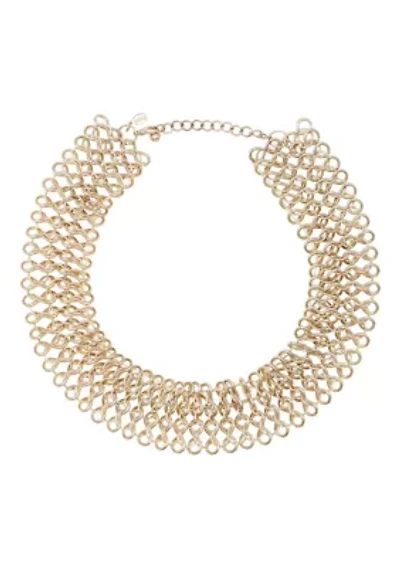 Gold-Tone Chain Collar Necklace 18"Adj.
