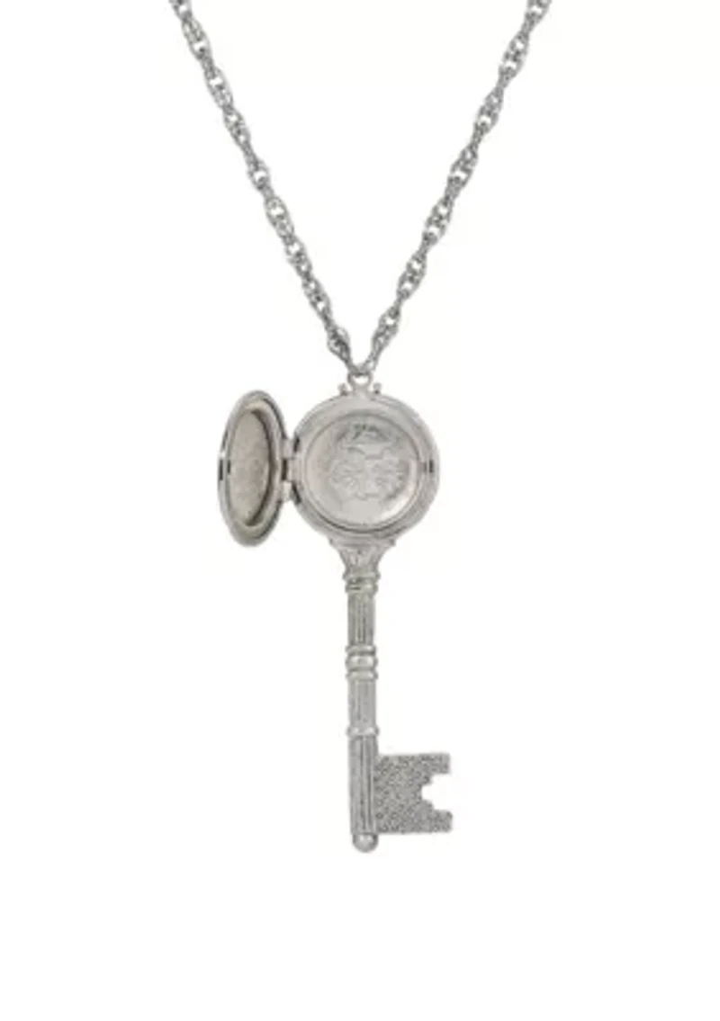 Key Locket Necklace 28"