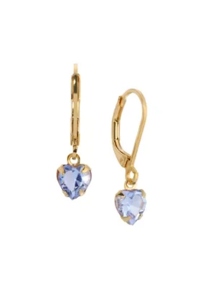 14K Gold Dipped Crystal Heart Earrings