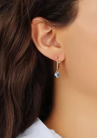 14K Gold Dipped Crystal Heart Earrings